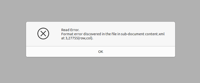 Error message when trying to open downloaded ODT version